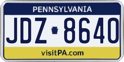 PA license plate JDZ8640