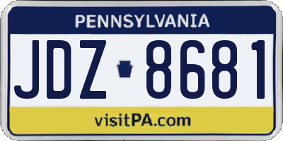 PA license plate JDZ8681