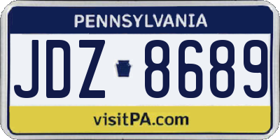 PA license plate JDZ8689