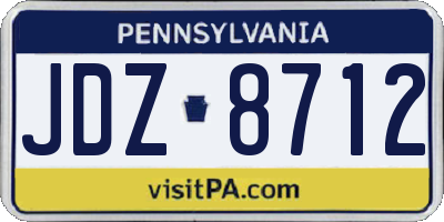 PA license plate JDZ8712