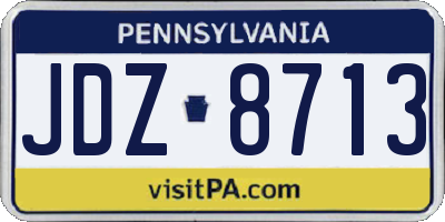 PA license plate JDZ8713