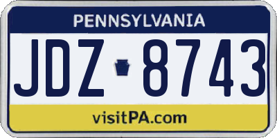 PA license plate JDZ8743