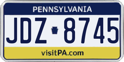 PA license plate JDZ8745