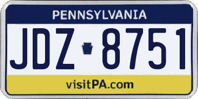 PA license plate JDZ8751