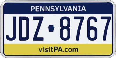 PA license plate JDZ8767