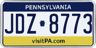 PA license plate JDZ8773