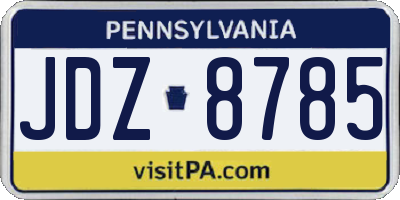 PA license plate JDZ8785