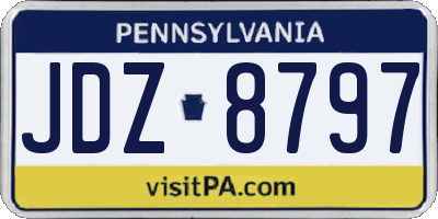 PA license plate JDZ8797