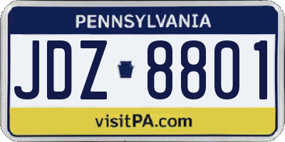 PA license plate JDZ8801