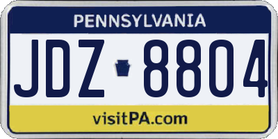 PA license plate JDZ8804