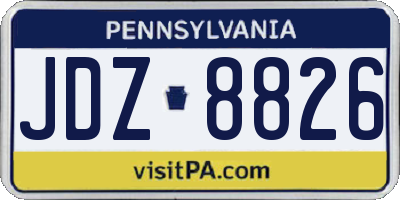 PA license plate JDZ8826