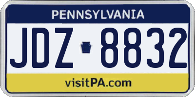 PA license plate JDZ8832