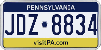 PA license plate JDZ8834