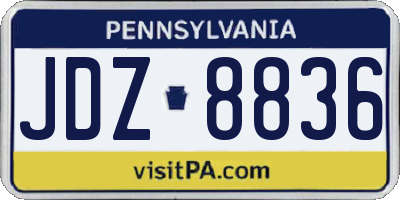 PA license plate JDZ8836