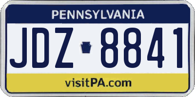 PA license plate JDZ8841