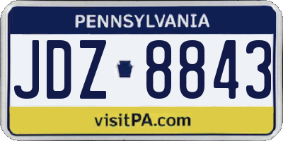 PA license plate JDZ8843