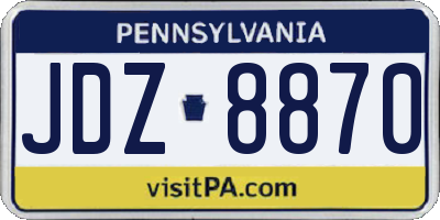 PA license plate JDZ8870