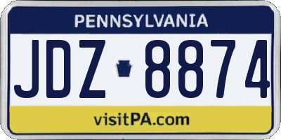 PA license plate JDZ8874