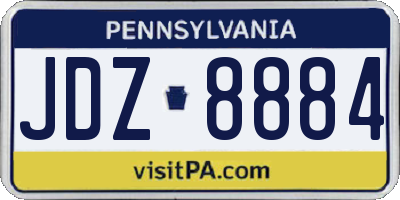 PA license plate JDZ8884