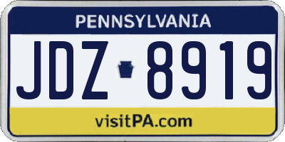 PA license plate JDZ8919