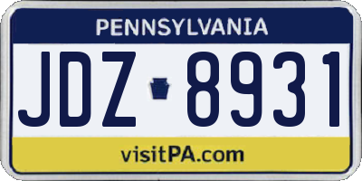 PA license plate JDZ8931