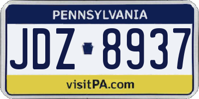 PA license plate JDZ8937