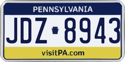 PA license plate JDZ8943