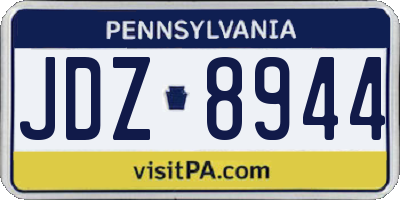 PA license plate JDZ8944