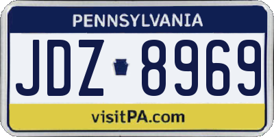 PA license plate JDZ8969