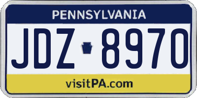 PA license plate JDZ8970