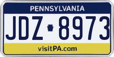 PA license plate JDZ8973