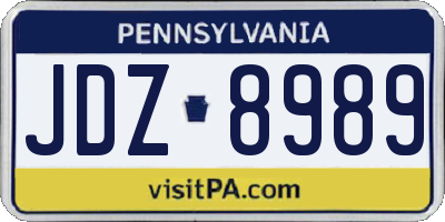 PA license plate JDZ8989