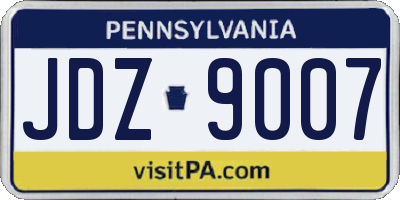 PA license plate JDZ9007