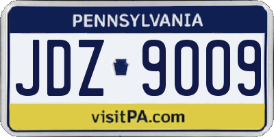 PA license plate JDZ9009