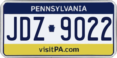 PA license plate JDZ9022