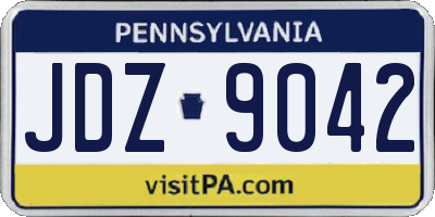 PA license plate JDZ9042