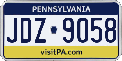 PA license plate JDZ9058