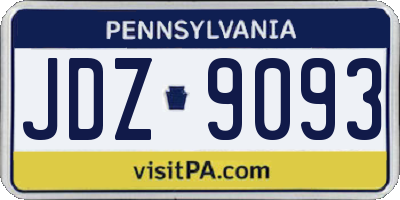 PA license plate JDZ9093