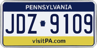 PA license plate JDZ9109