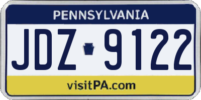 PA license plate JDZ9122