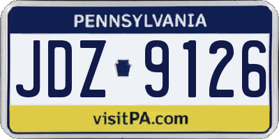 PA license plate JDZ9126