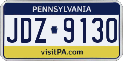 PA license plate JDZ9130