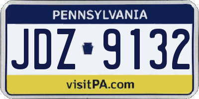 PA license plate JDZ9132
