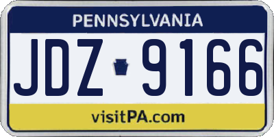 PA license plate JDZ9166