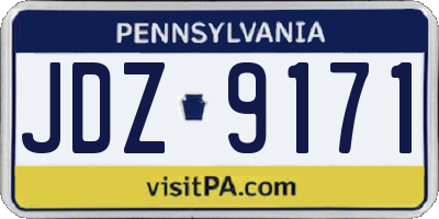 PA license plate JDZ9171