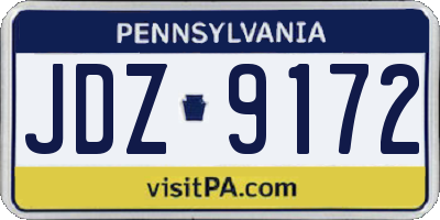 PA license plate JDZ9172