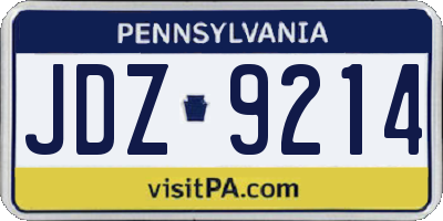PA license plate JDZ9214