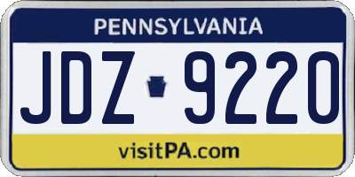 PA license plate JDZ9220