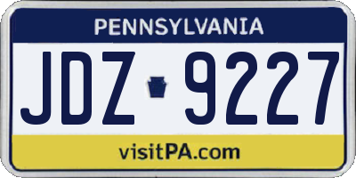 PA license plate JDZ9227