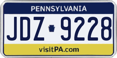 PA license plate JDZ9228